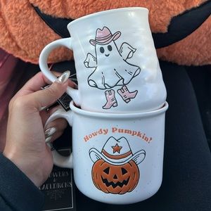 Ghost and Pumpkin Mug Set